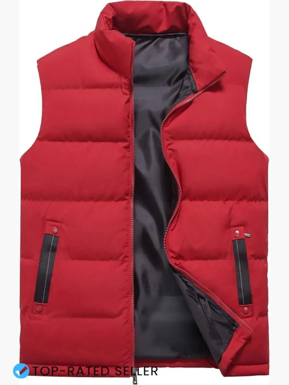 Quilted Puffer Vest Men's Lightweight Insulated Zip-Up Outdoor Jacket